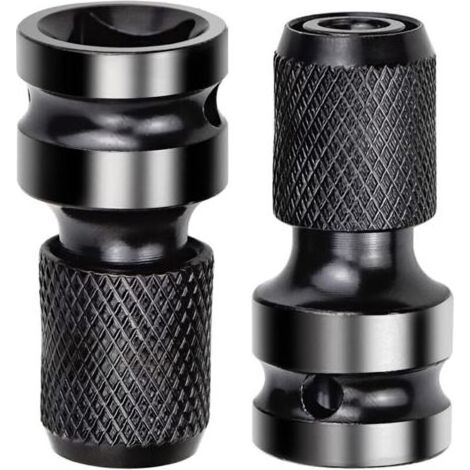 2 Pièces Adaptateurs de Douille 1/2" Carré à 1/4" Adaptateur Impact Cle a Choc Convertisseur de Libération Rapide pour Clé à Cliquet Impact et Porte-embout de Tournevis (1/4)