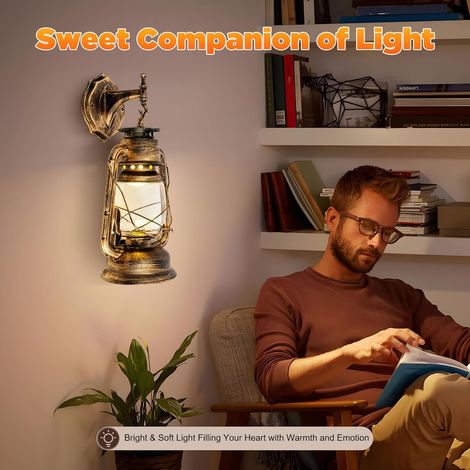Landschaft Wandleuchte, Bauernhof Vintage Laterne Lampe E27 Wandleuchte Lampen Schlafzimmer Wohnzimmer Veranda Innen Außen Wandleuchte Dekoration
