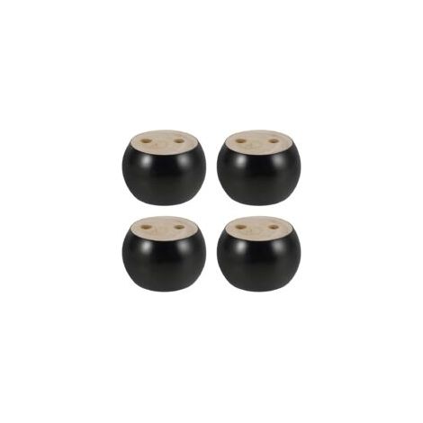 Lot de 4 pieds de meuble en bois d'eucalyptus 5cm – Forme ronde – Vis de montage incluses – Pour canapés, lits et fauteuils (1/5)