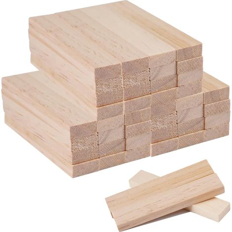 Planches Rectangulaires en Bois, 93 x 18 x 7 mm, 40 Pièces (1/5)