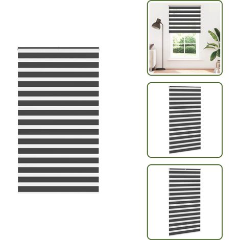 Zebrarollo Schwarz 120x230 cm Stoffbreite 115,9 cm Polyester - Zebra-Jalousie - Zebra-Jalousien - Zebra-Rollo - Doppelrollo (1/5)