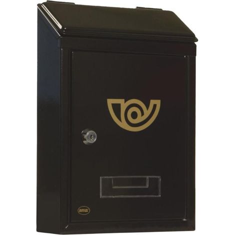 AMIG buzon 2mini 295x210x62 acero negro , Buzón mini acero negro Amig Buzón de jardín fabricado en acero terminado en negro Para instalar en el exterior Ranura superior (1/6)