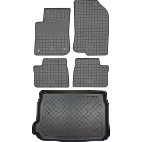 Ensemble de tapis de sol en caoutchouc pour Peugeot 2008 I SUV (5 portes) de 04.2013 à 12.2019 : tapis de sol de voiture et tapis de coffre. (1/5)