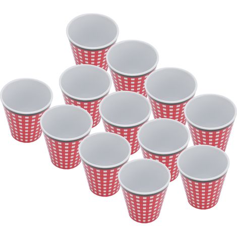 Lot de 12 tasses en mélamine pour café, thé ou autres boissons, idéales pour la maison, le restaurant, l'école ou le bureau. (1/5)