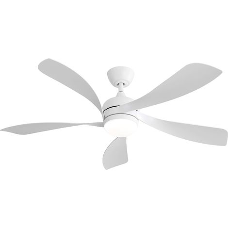 Ventilateur de plafond, avec télécommande, réglable, éclairage LED, blanc, pour chambre, télécommande en 6 étapes, air frais maison