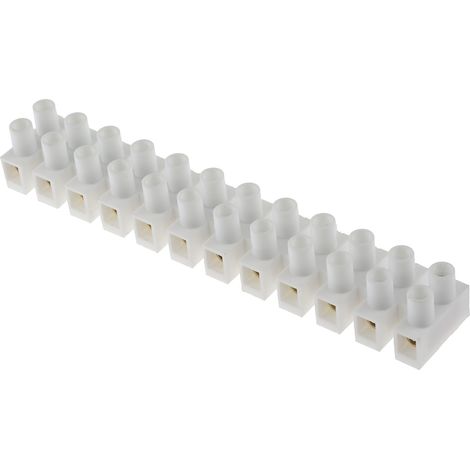 Bornier de raccordement RS PRO, 12 pôles , 12mm, A visser, 6mm², 20A ( Prix pour Paquet de 5 )