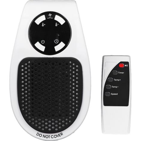 Lot de 2 petits radiateurs d'appoint portables de 500 W, pour bureau ou usage intérieur, blanc, prise européenne 220 V (1/5)