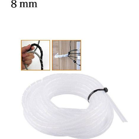 TrAdE Shop Traesio - Raccogli Cavo Spiralato Organizer Fili E Cavi Elettrici 5 Metri Varie Misure -    -8 mm   -