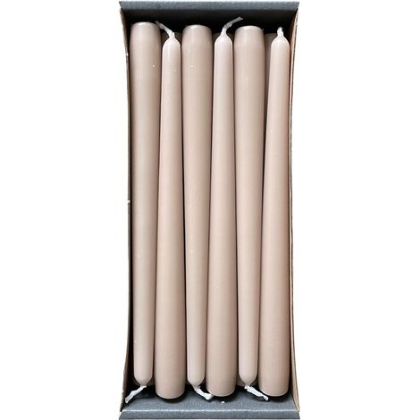 Bougies Coniques - Lot de 12 - Paraffine - Sans Suie - Intérieur - 2,3 x 25 cm - Sahara