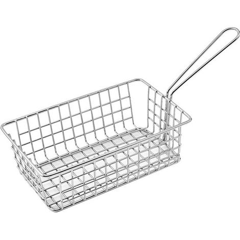 Cesta para freír，cesta cuadrada para freír Mini，cesta para patatas fritas，cesta cuadrada para freír hecha de acero inoxidable，1610,7 cm (1/5)