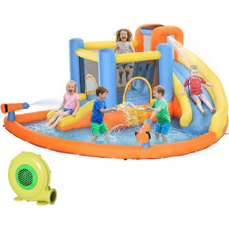 AIYAPLAY 5 in 1 Inflatable Bouncy Castle for Children with Dual Slides