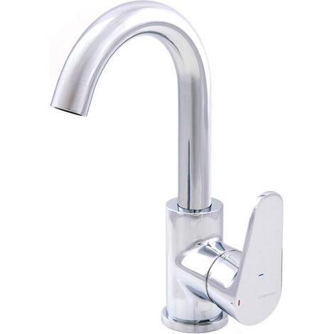 Waschtischmischer 180mm 5l/min Röhrenauslauf mit Quick-clac Rocket Cold Open Universal Ablaufgarnitur - STANDARD HIDRAULICA - 62062 (1/4)