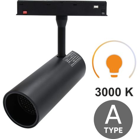 Faretto LED per binari 12W 3000K bianco caldo, tipo A, per binari magnetici SMART TRACK 48VDC (1/5)