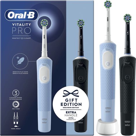 Oral-B Vitality Pro Duo Adulto Spazzolino rotante-oscillante Nero, Blu, Bianco (1/5)