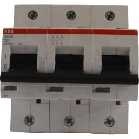 Interruttore magnetotermico 3 poli 3 moduli 80A curva D S200 ABB (1/3)