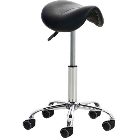 Sgabello da lavoro con ruota in sintetico nero TABO10014