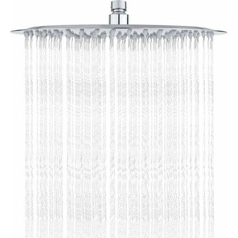Soffione doccia in acciaio inox Ulisem - Doccia a risparmio idrico, soffione doccia rotondo da 30 cm, soffione doccia a pioggia universale con filettatura da 1/2 pollice, girevole a 360°, inclinabile (1/4)