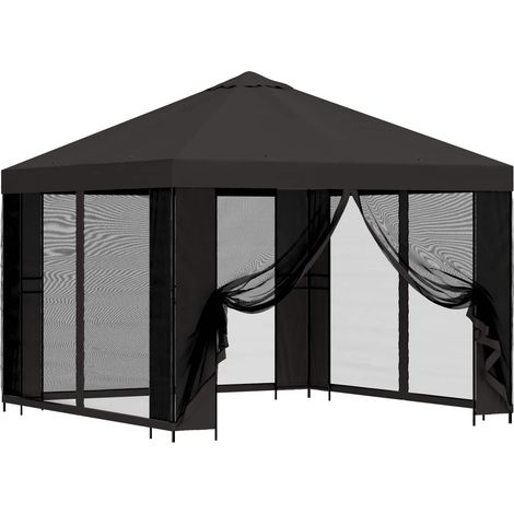 vidaXL Garden Gazebo with Sidewalls 3 x 3 m Anthracite