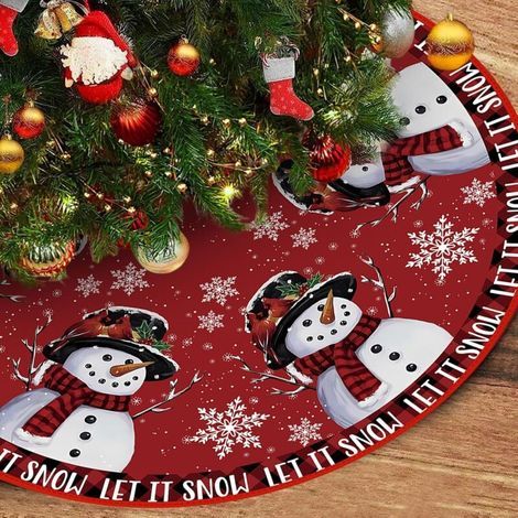 Jupe de Sapin de Noël, Jupe Sapin de Noel 120 cm Ronde, Tapis Sapin de Noel Rouge, Cache Pied Sapin de Noel, pour Les Decoration Noel Sapin, Fête de Vacances (1/5)