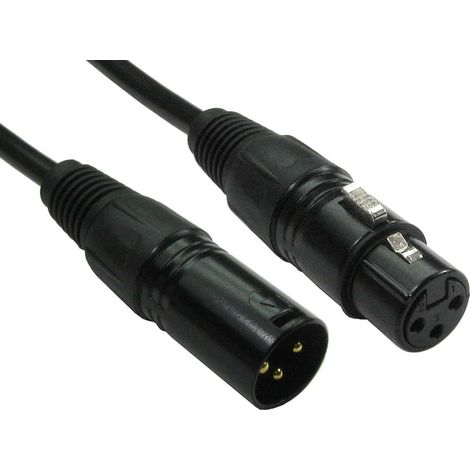 Cordons XLR Mâle Femelle 500mm Noir ( Prix pour 1 )