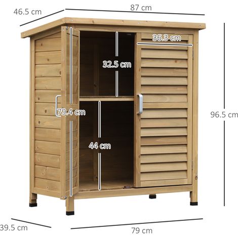 Abri de jardin en épicéa avec toit en asphalte étanche, 87 x 46,5 x 96,5 cm (1/5)