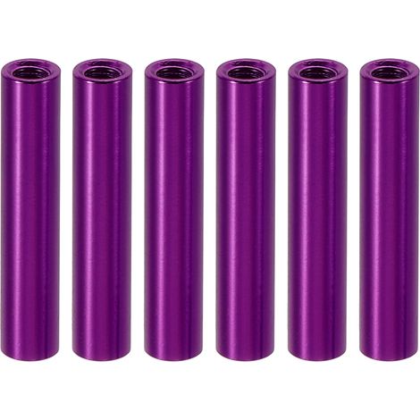 6Pcs Entretoise Filetée M3 en Aluminium 3x5x25mm Violet (1/5)