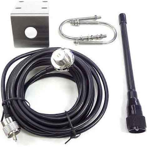 Antenne VHF marine 156-163 MHz. étanche. en caoutchouc. avec câble RG-58 de 5 m pour bateau. voilier. etc. (1/5)