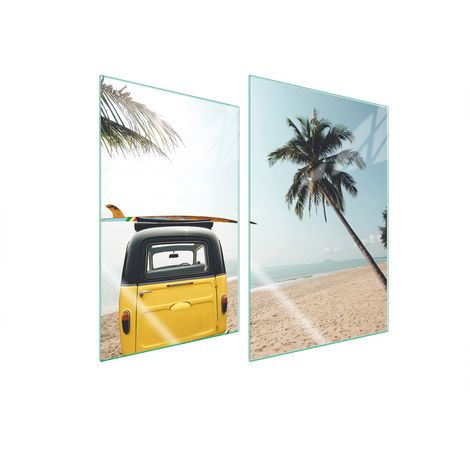 Plaque de protection en verre pour la cuisine 2x35x52 voiture (1/5)