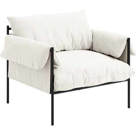 Wardour Chair - House Weave/Metal - L86 x W100 x H83 cm - White/Black - Partially Assembled