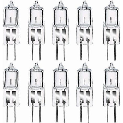 Ampoules halogènes G4, culot à broches G4, 12 V, 20 W, blanc chaud 2 800 K, dimmables, ampoules G4 transparentes (lot de 20). (1/5)