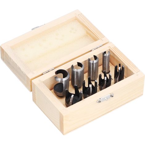 Set mit 8 geraden und konischen Korkschneidern aus Kohlenstoffstahl für die Holzbearbeitung (1/5)