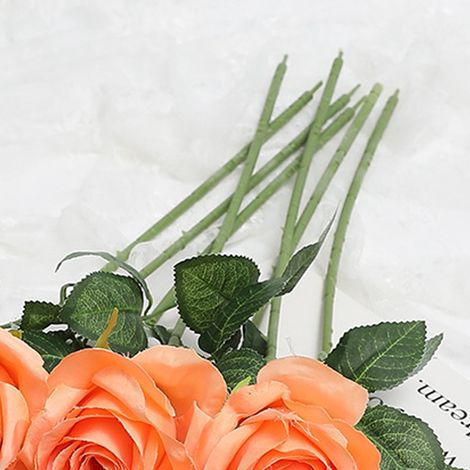 Rose artificielle bleue glacée à tige unique, fleur artificielle pour la Saint-Valentin, tissu de soie, décoration intérieure, rose équatorienne, orange.