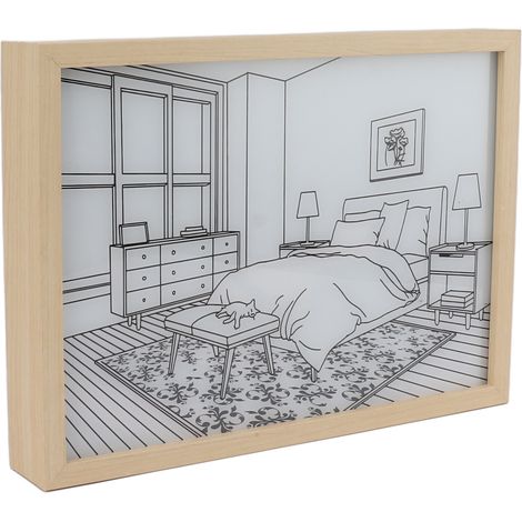Tableau lumineux LED mural, décoration lumineuse, cadre photo avec ombres portées, 3 couleurs, intensité variable, pour chambre ou salon, modèle L 4 (1/5)