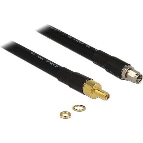 Delock Antenna WLAN Cavo [1x Spina RP-SMA - 1x Presa RP-SMA] 40.00 cm Nero (1/2)
