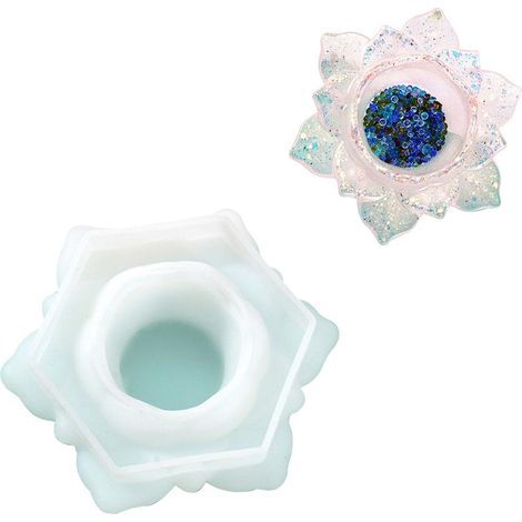 Moule en Résine pour Fleurs, Support de Bougie en Silicone pour Décor de Table DIY