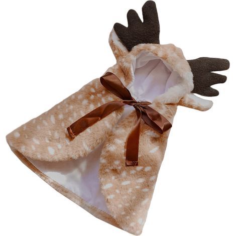 Costume pour animaux de compagnie, cape en fourrure de renne,-M (1/5)
