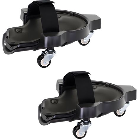 Relaxdays knee pads on wheels, up to 100 kg, joint-friendly floor work, each WxD: 22 x 29.5 cm, black