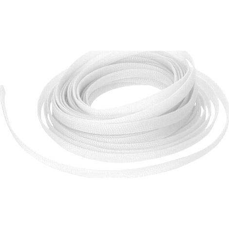 3mm Gaine Câble Tressée Extensible PET Manchon de Câble Fil Rangement Câble PET Cache Câble Souple Électriques Gestion Câble Flexible Protection Tube Tuyau Blanc 10 Mètres (1/5)