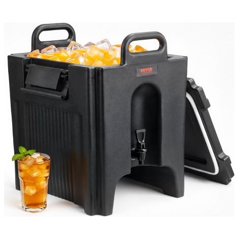 Distributeur de Boissons Isotherme 37,6 L Distributeur d’Eau Chaude et Froide Non Électrique Conservation 10 Heures Conteneur Isotherme avec Robinet Portable LL9450UP pour Camping Restauration (1/4)