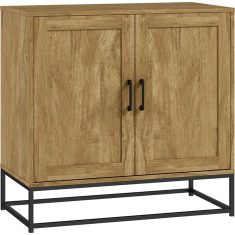 HOMCOM Credenza da Cucina a 2 Livelli in Truciolato e Acciaio Legno Naturale (1/5)