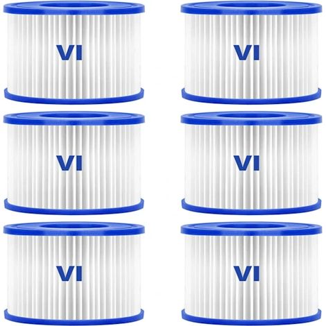 Lot de 6 filtres de nettoyage pour piscine, compatible avec le modèle Bestway 58323, résistant à la corrosion, grande capacité de rétention des impuretés-AquaForge (1/5)