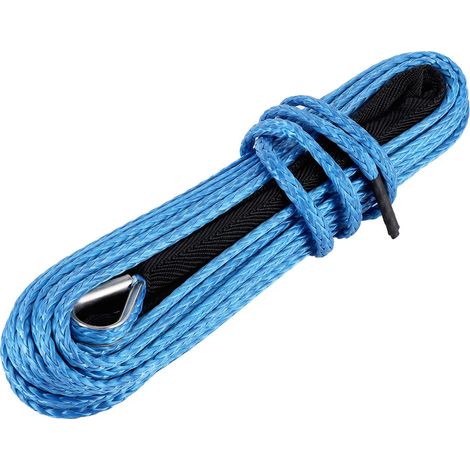 Câble de treuil 15 m résistant 3500 kg sangle de dépannage en nylon pour remorquage SUV ATV UTV bleu (1/5)