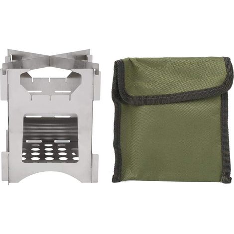 Poêle à Bois Pliable en Acier Inoxydable  Cuisinière Miniature pour Camping et Randonnée, Sac Inclus