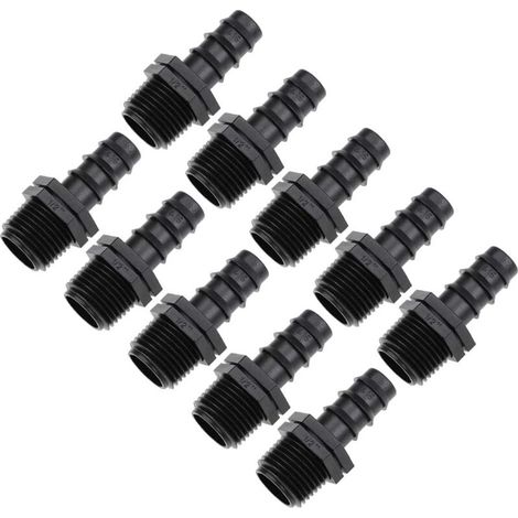 [Confezione da 10] Raccordo a goccia Ø 16 mm x 1/2" per irrigazione a goccia - Accessorio essenziale per un'installazione efficiente - Adattatori/connettori per tubo flessibile maschio