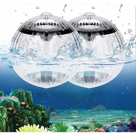 Garden and Pool Lights, 2 Pcs 7 LED Colorful Changing Waterproof Solar Ball Outdoor Solar Lamp (1/5)