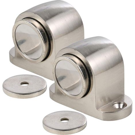 Alliage Magnétique Butée de Porte avec Vis de Capture Support Fixation sur le Terrain Finition Tréfilage (Lot de 2)