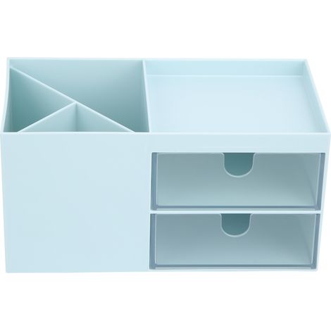 Multifunktionale Aufbewahrungsbox für Schmuck, Make-up und Bürobedarf – Blauer Schubladenorganizer für Zuhause und Büro