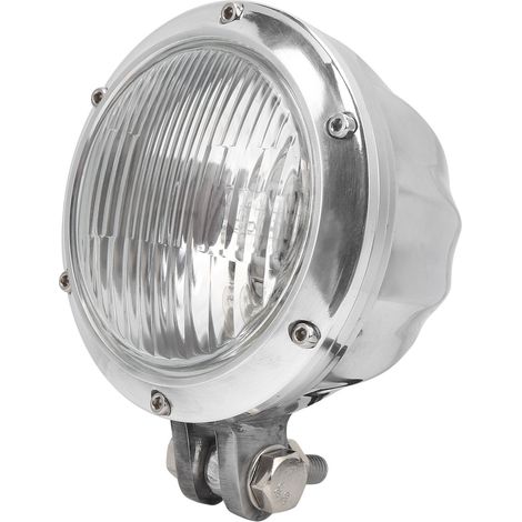Runder Retro-Motorradscheinwerfer, 12 V, hellgelbes Abblend- und Fernlicht, universelle Motorradlampe (1/5)