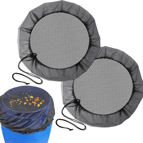 2 Pack Rain Net 31.5 Inch Rain Net Adjustable Drawstring Protective Cover for Rainwater Barrels Prevent Leaves and Debris from Entering (1/5)