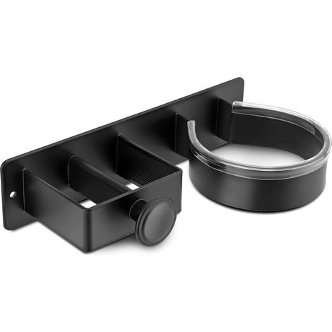 Soporte de pared de acero inoxidable para secador y plancha de pelo, no requiere taladrar, ideal para peluquerías, baños y hoteles.